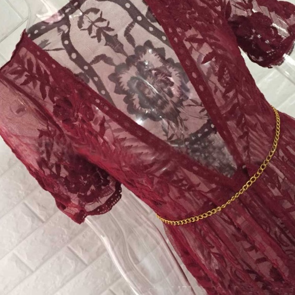 Boho Chic Wine Maxi Dress - Picture 5 of 6
